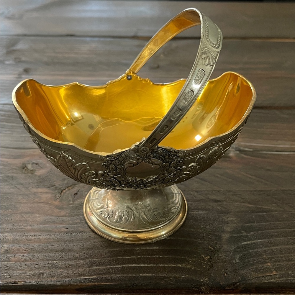 Ornate Silver and Gold Bowl